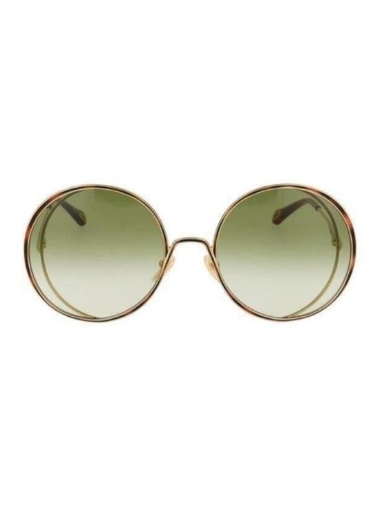 New Authentic Chloé CH 0037S 2343J3 - GOLD/ GREEN GRADIENT Round Sunglasses main image 11